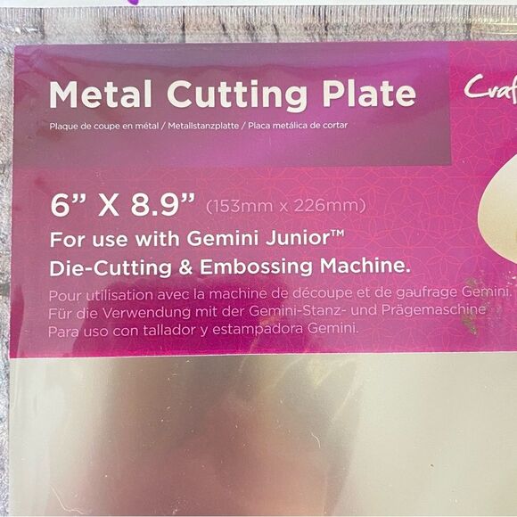 Crafters Companion NWT Metal Cutting Plate 6" x 8.9" For Use With Gemini Jr - Picture 2 of 5